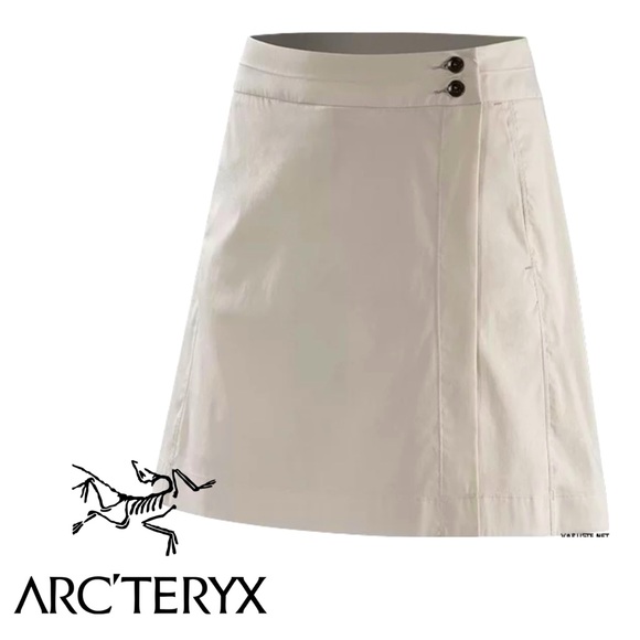 Arc'teryx A2B Skort Skirt Shorts Sand Beige Wrap Golf Pickleball Tennis small - Picture 1 of 10